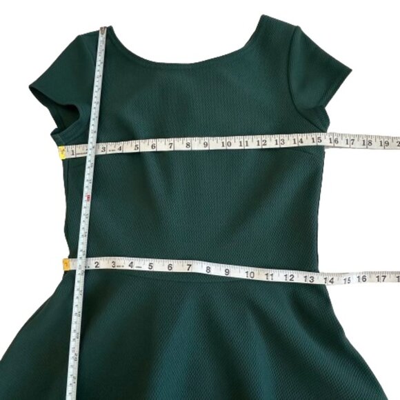 love...ady Women's Small Green Mini Fit & Flare With Short Cup Sleeves Dress - Picture 12 of 15